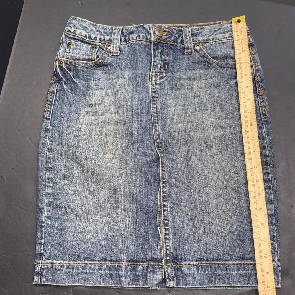 Vintage Y2K Nobo No Boundaries Denim Cowgirl Equestrian Embroidered Mini Skirt 5 - Picture 8 of 15